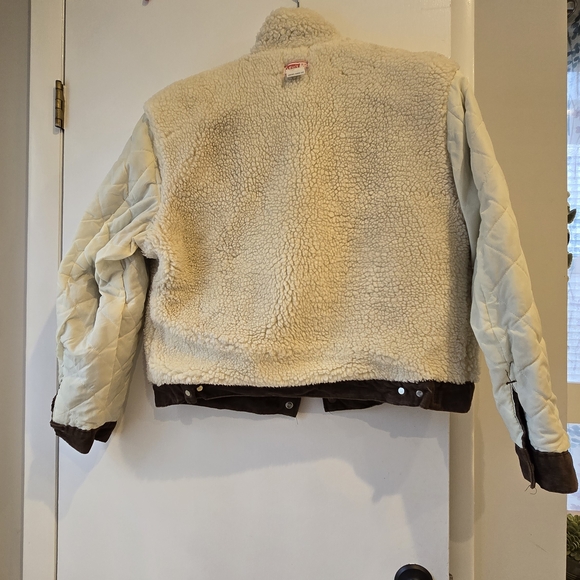 VTG 70s Levis Corduroy Sherpa Lined Jacket Brown Mens 44 - Picture 12 of 14